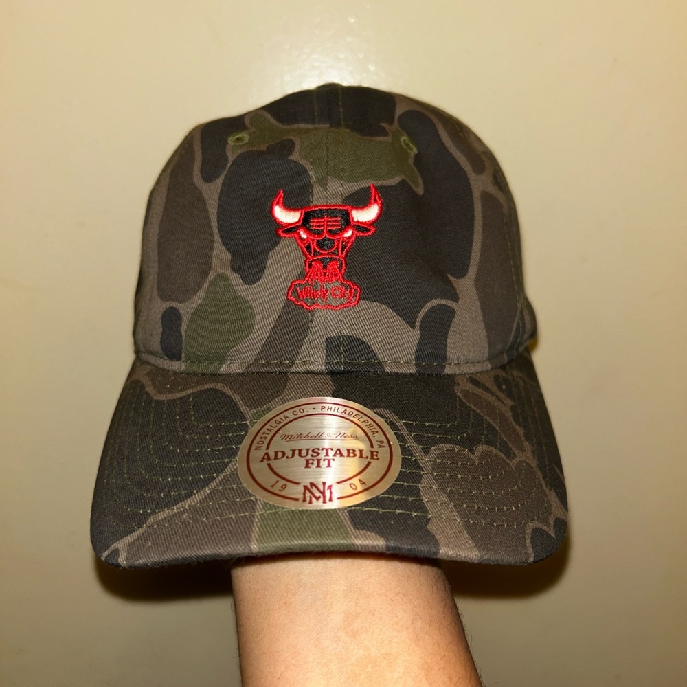 Camo Cap with Red Embroidered Logo